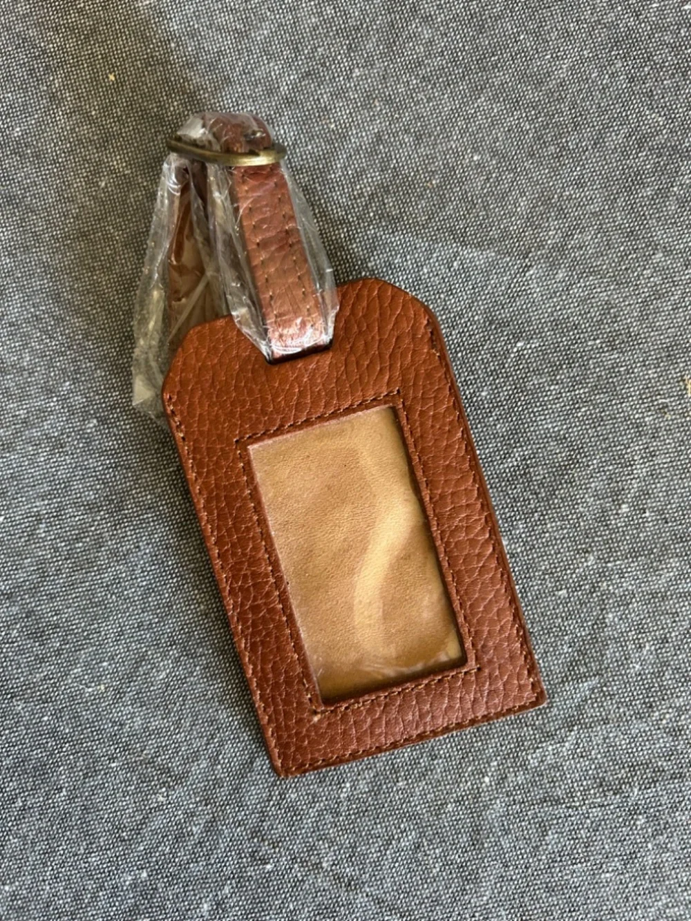 Cutter & Buck Genuine Leather Luggage Tag – Brown - New, Never Used